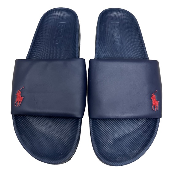 Polo Ralph Lauren Other - Polo Ralph Lauren Cayson Pony Leather men’s slides size 13 D
